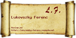 Lukovszky Ferenc névjegykártya