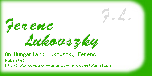 ferenc lukovszky business card